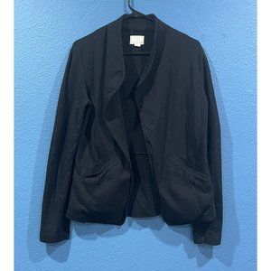 Nordstrom Brand Caslon Open Black Cotton Cardigan Women Size Small